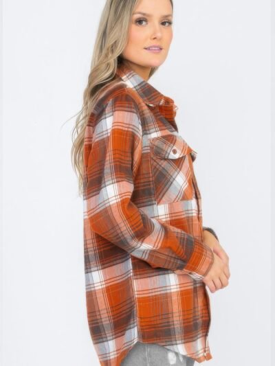 Womens Boyfriend Long Sleeve Checkered Flannel Womens Boyfriend Long Sleeve Checkered Flannel