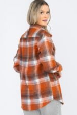 Womens Boyfriend Long Sleeve Checkered Flannel - Image 3
