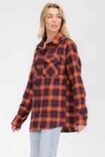 Womens Boyfriend Long Sleeve Checkered Flannel - Image 10