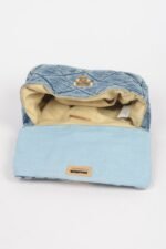 Quilted Washed Denim Flap Clutch - Image 5