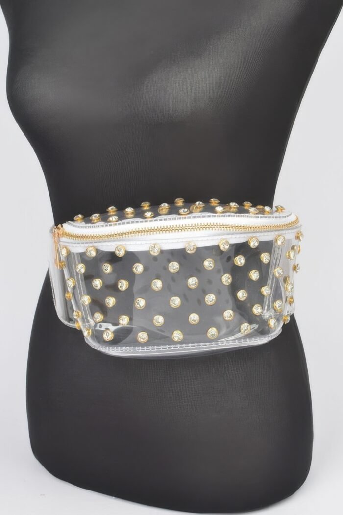 Transparent rhinestone studded fanny pack - image 2