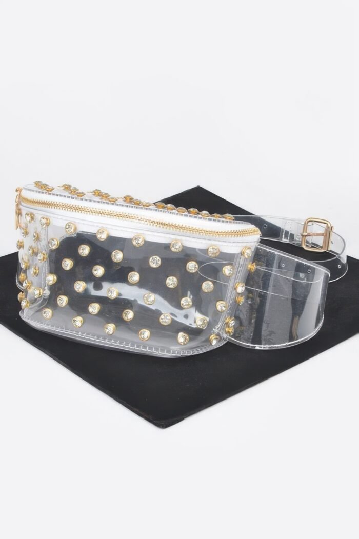Transparent rhinestone studded fanny pack - image 3