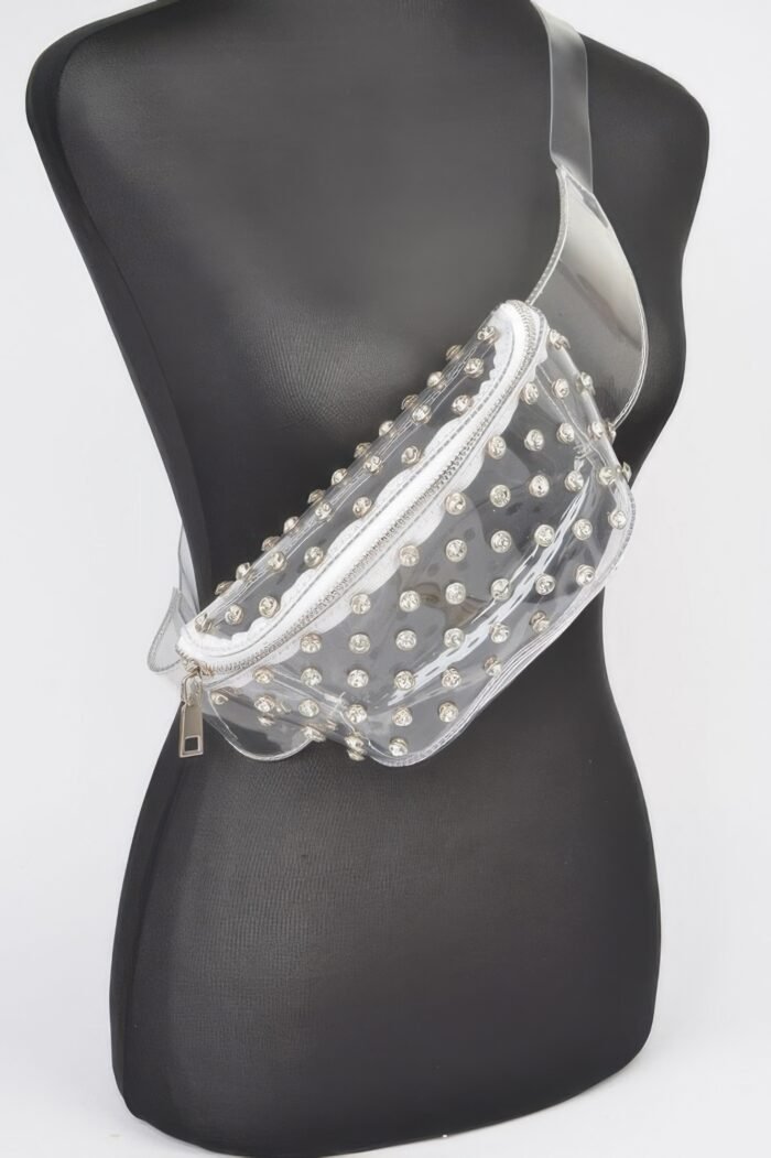 Transparent rhinestone studded fanny pack - image 5