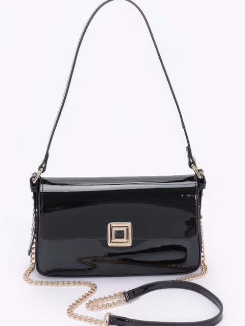 Enamel Flap Shoulder Bag