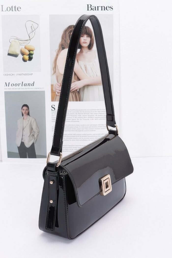 Enamel flap shoulder bag - image 2