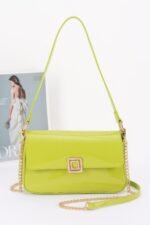 Enamel Flap Shoulder Bag - Image 8
