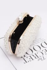 Faux Pearl Handmade Party Clutch - Image 3