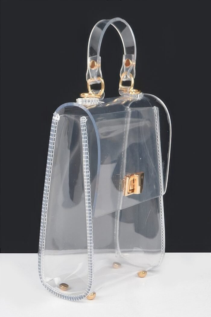 Transparent top handle flap clutch - image 2