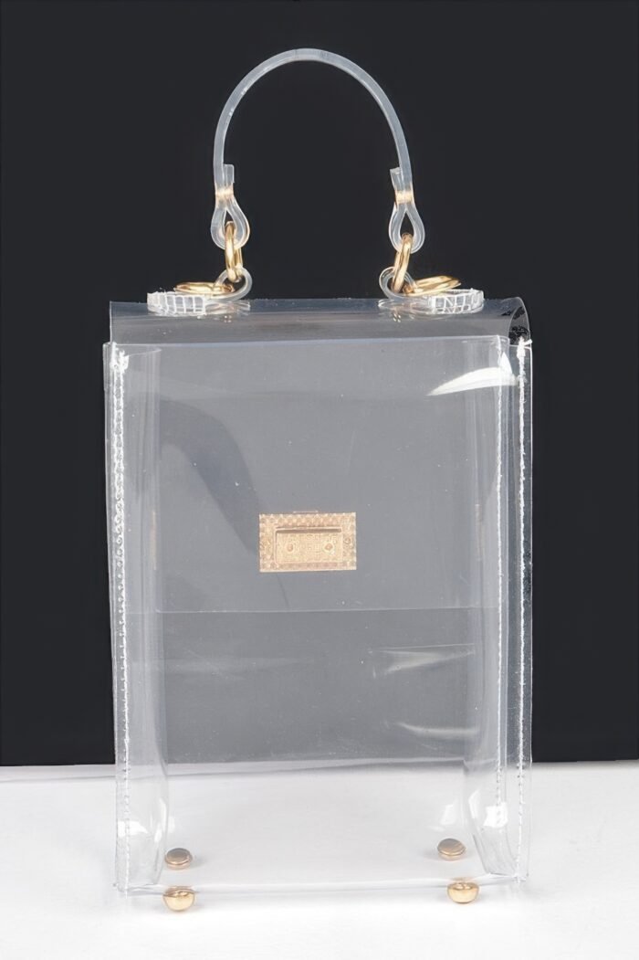 Transparent top handle flap clutch - image 3