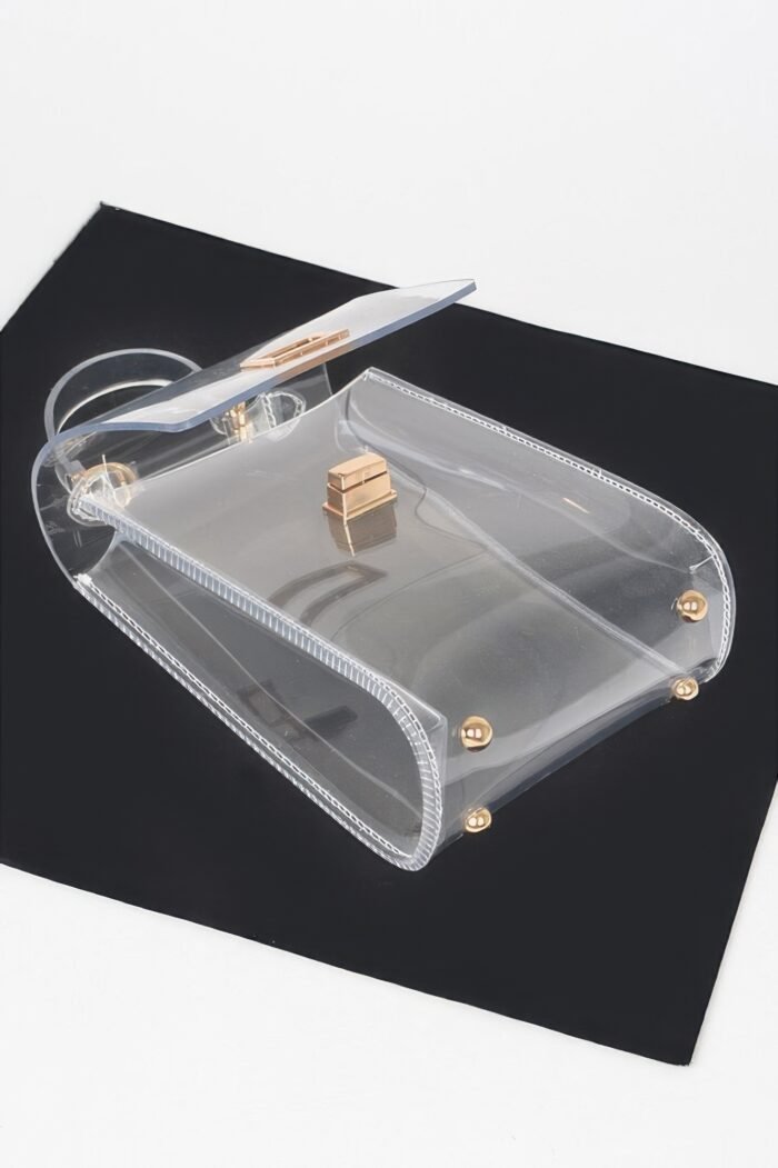 Transparent top handle flap clutch - image 4
