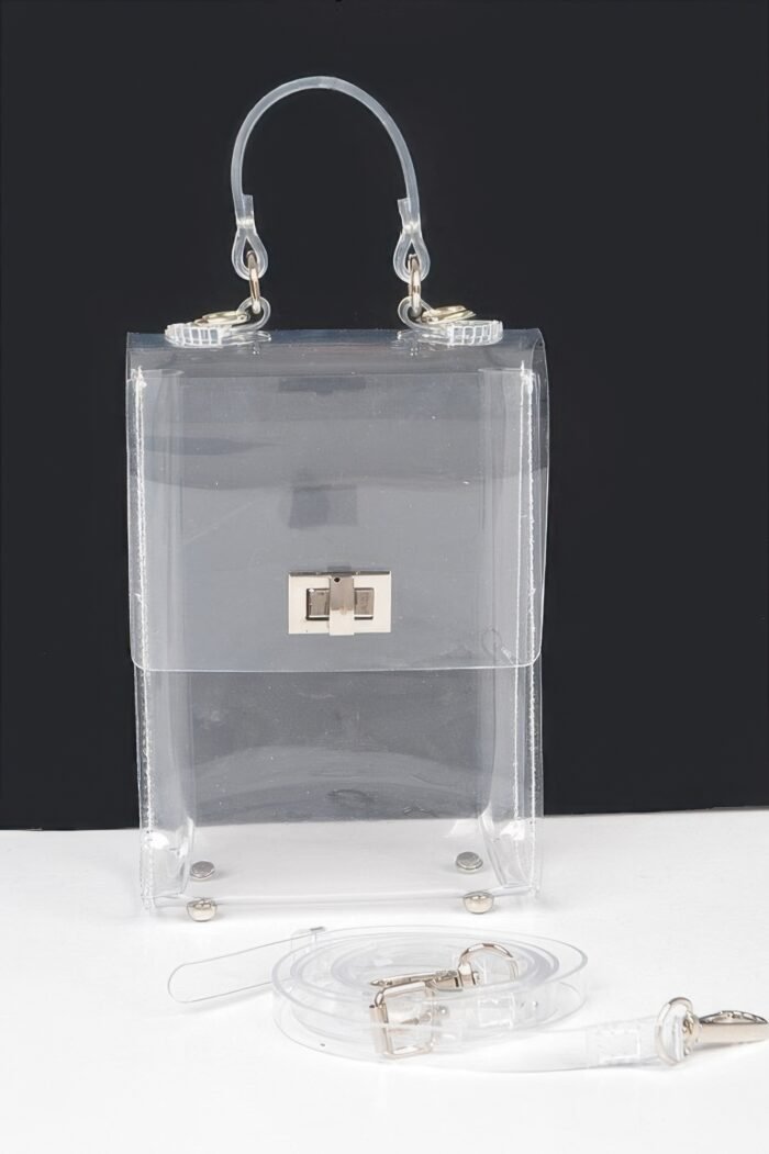 Transparent top handle flap clutch - image 7