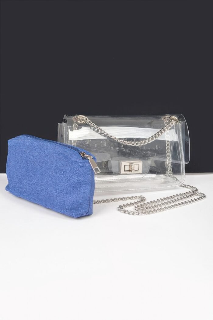 Clear bag w/ denim pouch - image 1