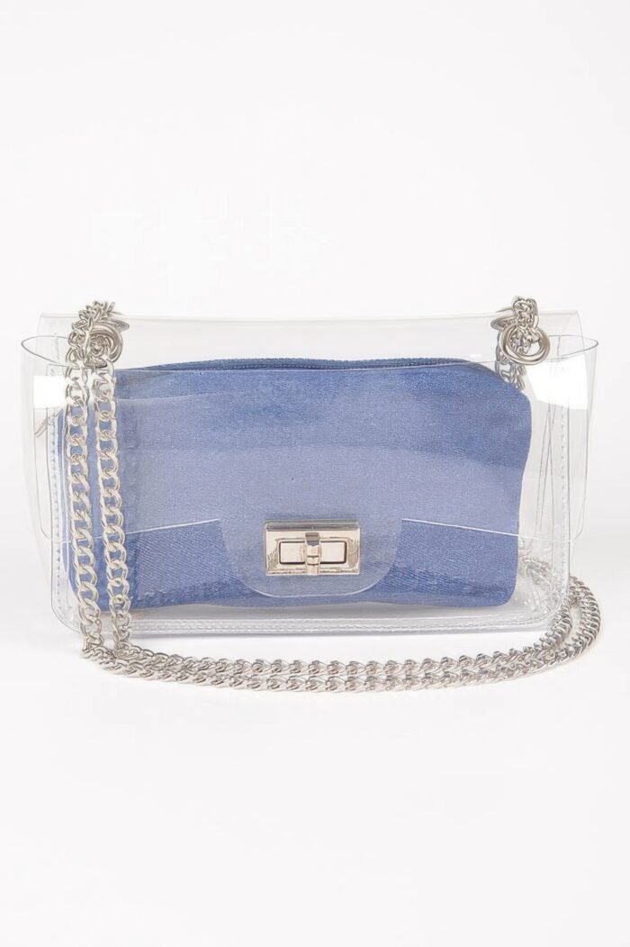Clear bag w/ denim pouch - image 2