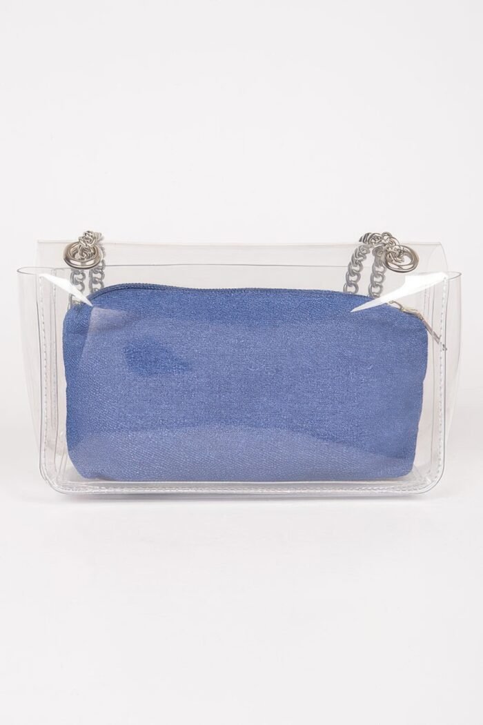 Clear bag w/ denim pouch - image 4