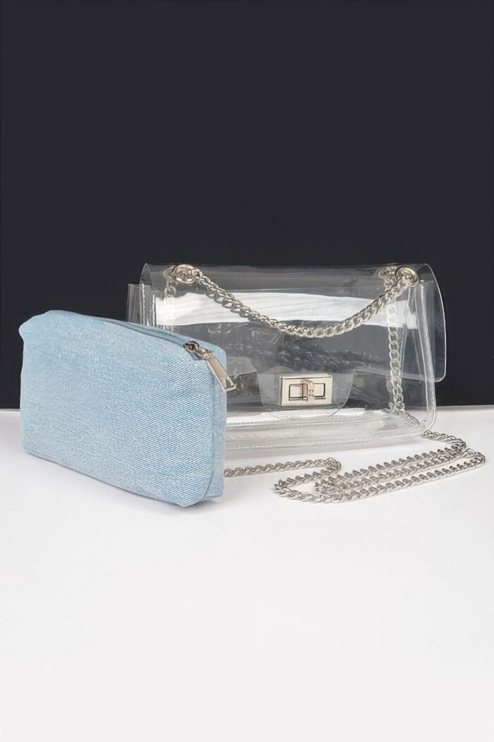 Clear bag w/ denim pouch - image 7