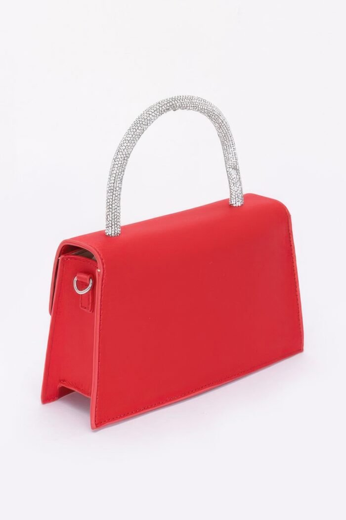 Rhinestone ribbon handle flap bag - image 3