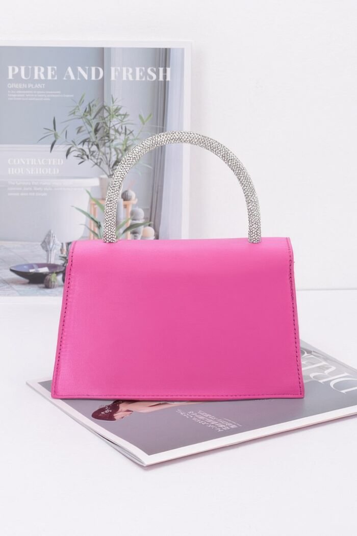 Rhinestone ribbon handle flap bag - image 9