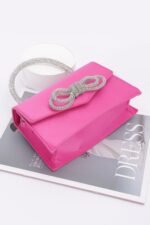 Rhinestone Ribbon Handle Flap Bag - Image 10