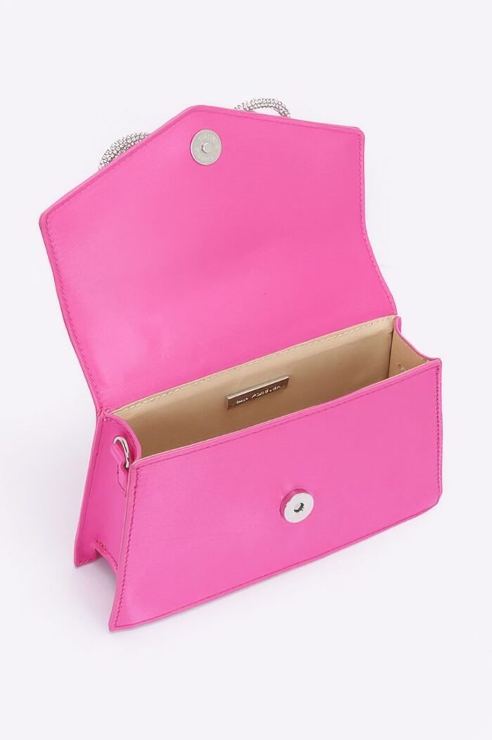 Rhinestone ribbon handle flap bag - image 11