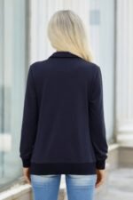 Solid Zip Up Quilted Charm Pockets Jacket - Image 2