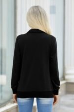 Solid Zip Up Quilted Charm Pockets Jacket - Image 4