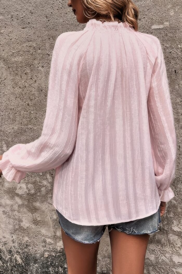 Lapel v neck button down solid long sleeves shirt