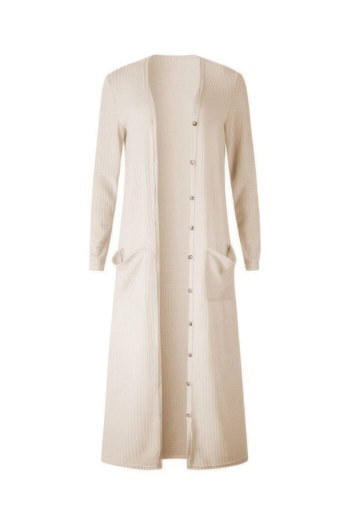 Solid button down front pocket knitted cardigan