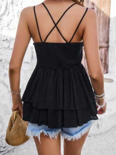 V Neck Backless Lace Spaghetti Strap Camisole V Neck Backless Lace Spaghetti Strap Camisole