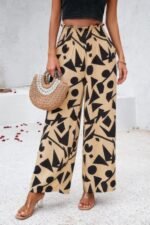 Allover Print Folded Frill Wide Leg High Waist Pant - Image 2