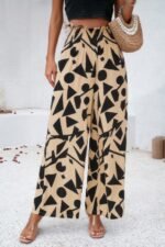 Allover Print Folded Frill Wide Leg High Waist Pant - Image 3