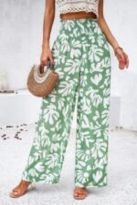 Allover Print Folded Frill Wide Leg High Waist Pant - Image 10