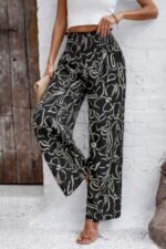 Allover Print Folded Frill Wide Leg High Waist Pant - Image 23