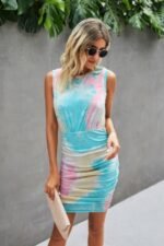 Crew Neck Tie Dye Sleeveless Dress - Image 7