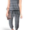 Sleeveless Drawstring Square Neck Fit Jumpsuit