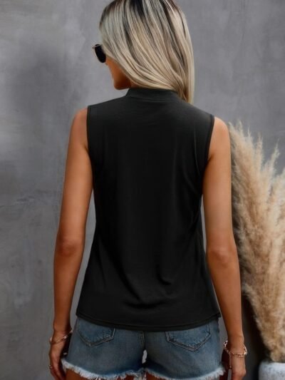 Solid Cold Cut Out Shoulder Sleeveless Top Solid Cold Cut Out Shoulder Sleeveless Top