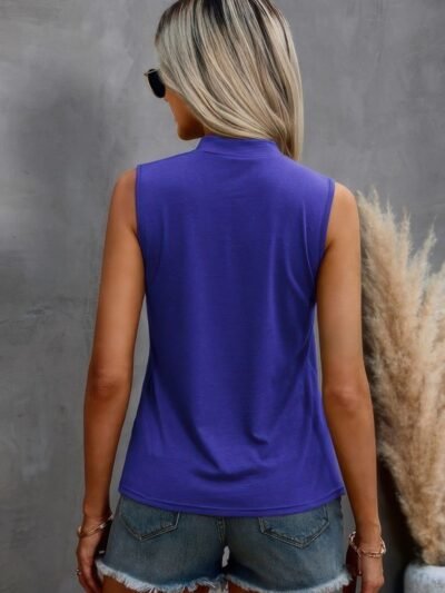 Solid Cold Cut Out Shoulder Sleeveless Top Solid Cold Cut Out Shoulder Sleeveless Top
