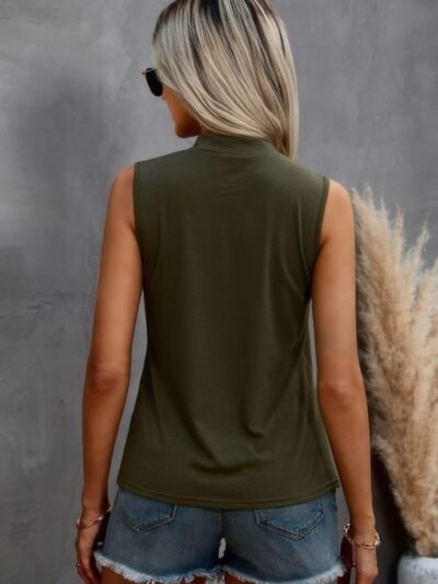 Solid Cold Cut Out Shoulder Sleeveless Top Solid Cold Cut Out Shoulder Sleeveless Top