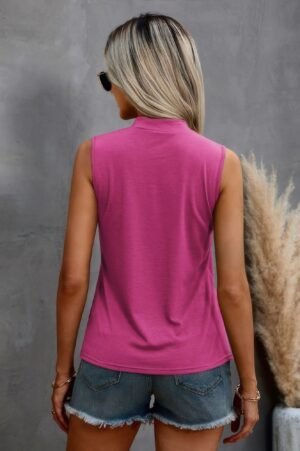 Solid Cold Cut Out Shoulder Sleeveless Top Solid Cold Cut Out Shoulder Sleeveless Top