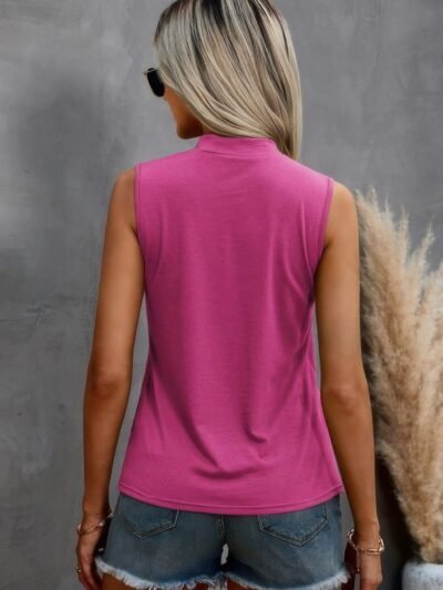 Solid Cold Cut Out Shoulder Sleeveless Top Solid Cold Cut Out Shoulder Sleeveless Top