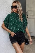 Leopard Print Open Back Knot Drop Shoulder Top - Image 5
