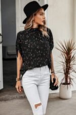 Leopard Print Open Back Knot Drop Shoulder Top - Image 7