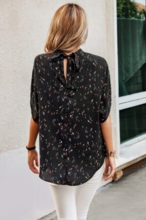 Leopard Print Open Back Knot Drop Shoulder Top Leopard Print Open Back Knot Drop Shoulder Top