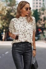 Leopard Print Open Back Knot Drop Shoulder Top - Image 11