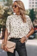 Leopard Print Open Back Knot Drop Shoulder Top - Image 13