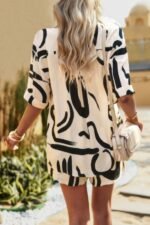 Two Piece Printed Button Down Elastic Waist Sets - Image 9