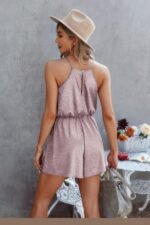 Sleeveless Leopard Rrint Ruffle Short Romper - Image 4