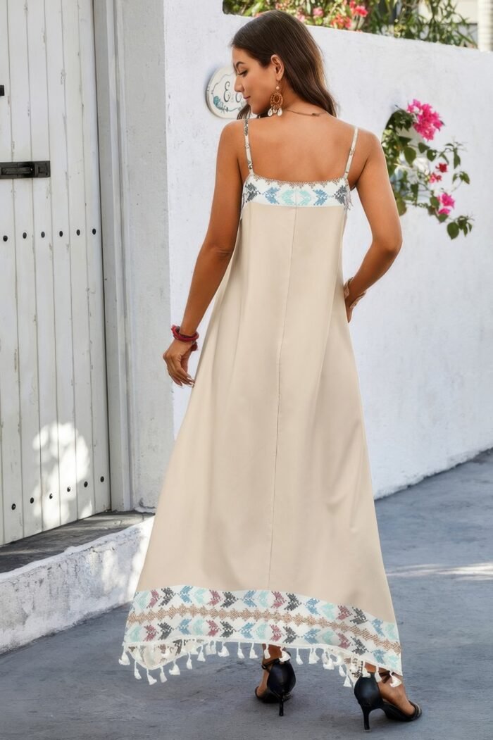 Random printed spaghetti strap sleeveless dress