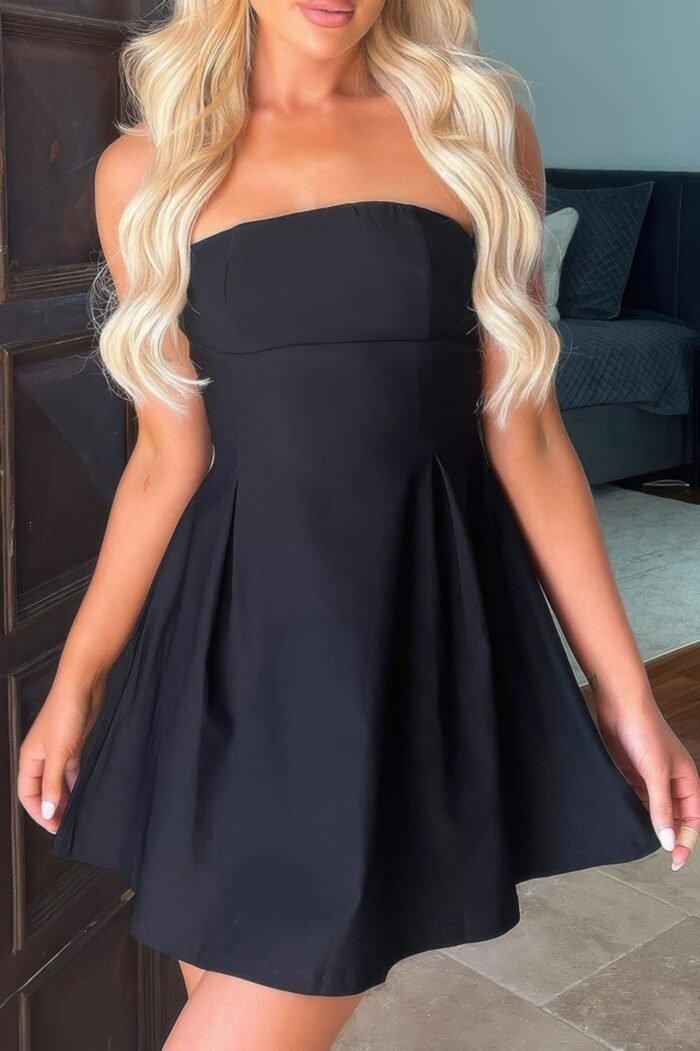Off shoulder elegant tube cuff a swing short dress - image 2