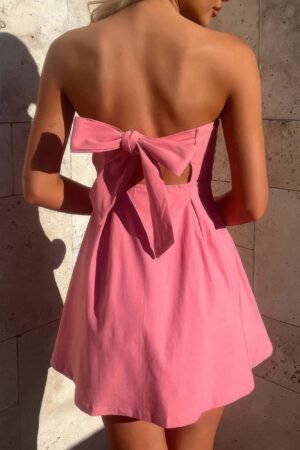Off Shoulder Elegant Tube Cuff A Swing Short Dress Off Shoulder Elegant Tube Cuff A Swing Short Dress