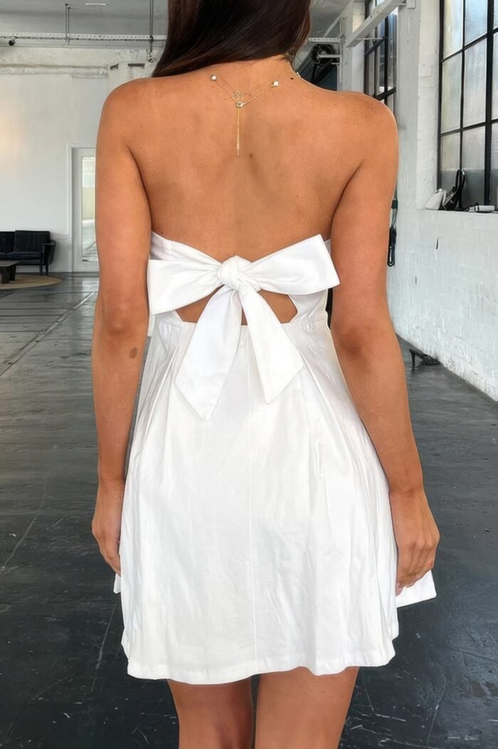 Off shoulder elegant tube cuff a swing short dress - image 14